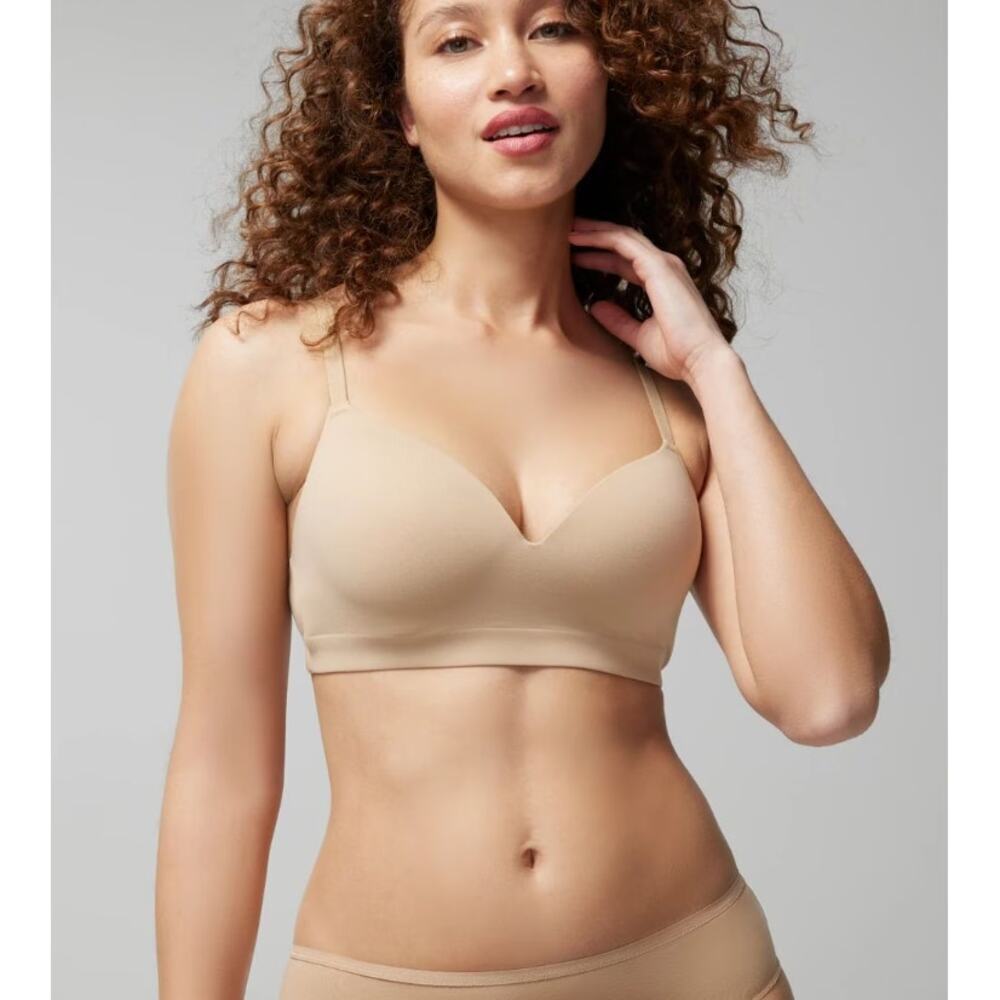 Soma Women's Enbliss Wireless Bra Soft Comfort Smooth Padded Size 40DD Beige
